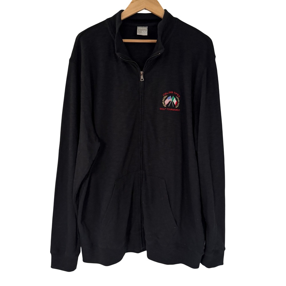 Levelwear Italian Open Golf Pullover Mens XXL Black Excellent Quarter Zip Mock